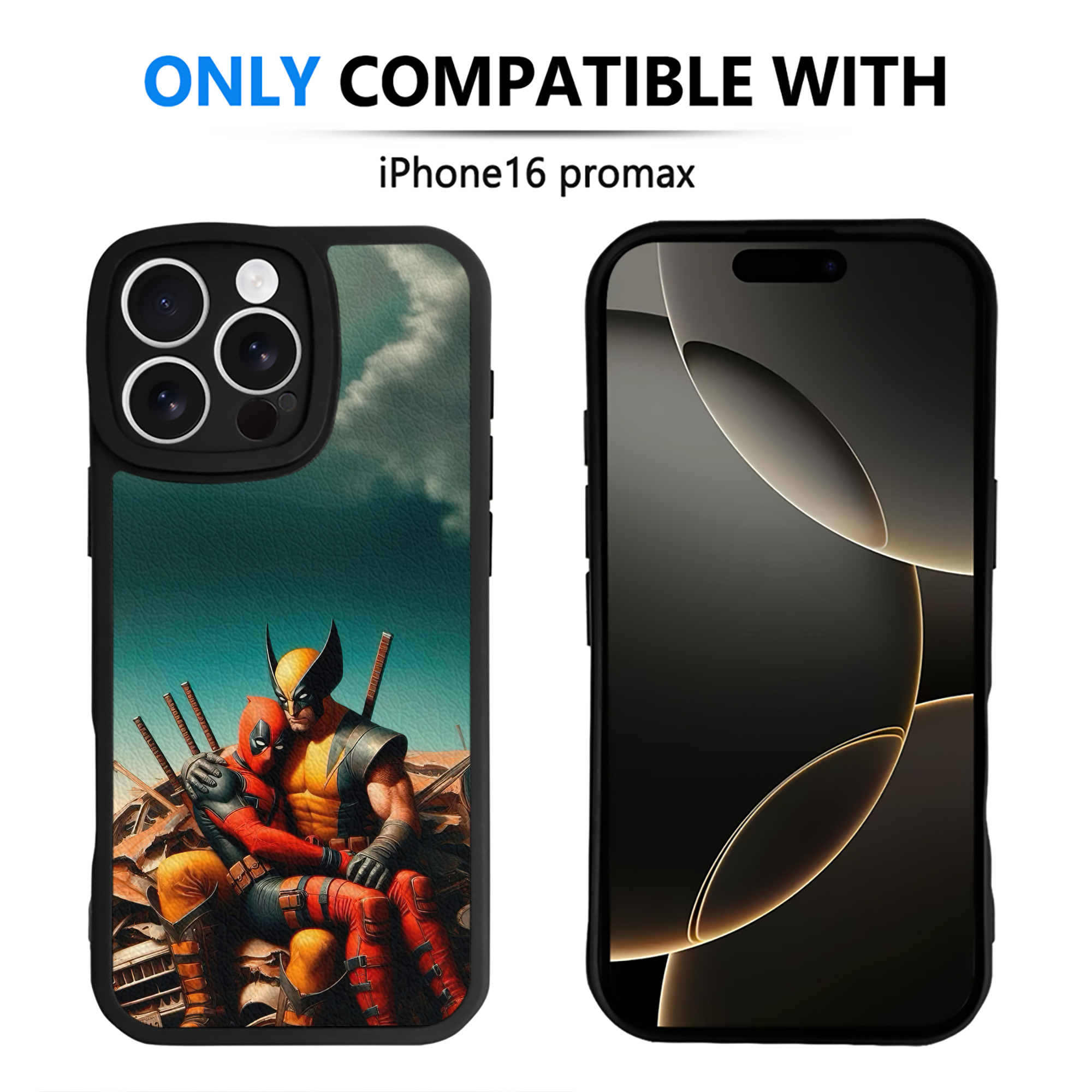 （画像用） Deadpool デッドプール 【iPhone 16シリーズ対応】シリコンスマホケース（レザー調） 材質：シリコン